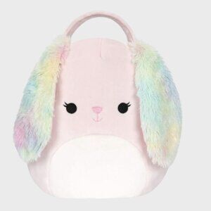 Squishmallow Bop the Bunny Plush Basket or TREAT Pail, Tie Dye Pink, 10-in Tall